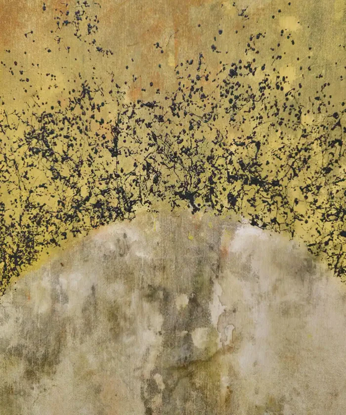 abstraktní obraz SLUNCE, kruh 100x120cm od autorka -Hanele - detail