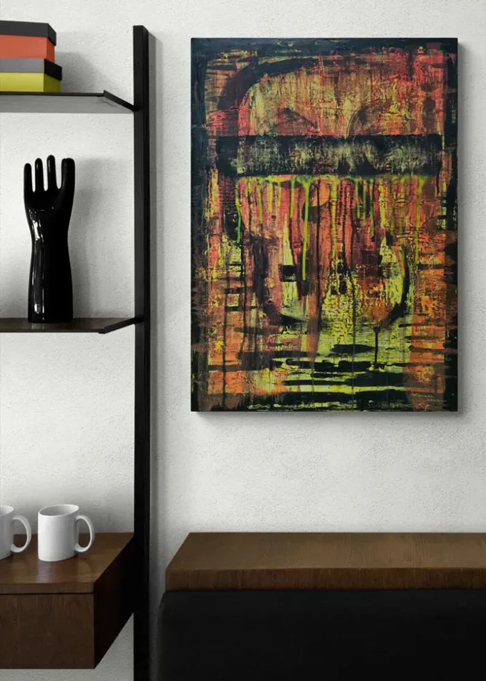Abstraktní obraz Eleb na zdi, 50x70cm, lebka